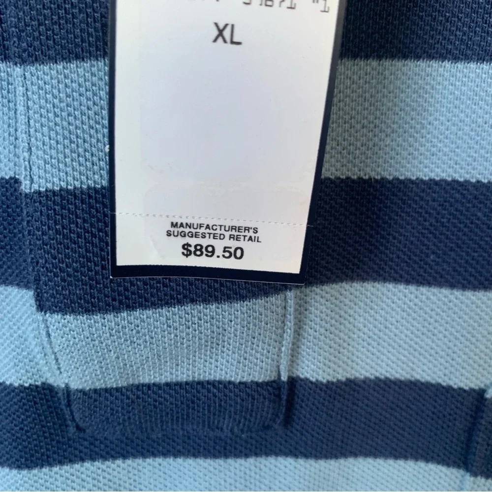 Polo by Ralph Lauren (XL) (NWT) Blue Stripe w/yellow embroidered Polo Horse - Picture 5 of 9